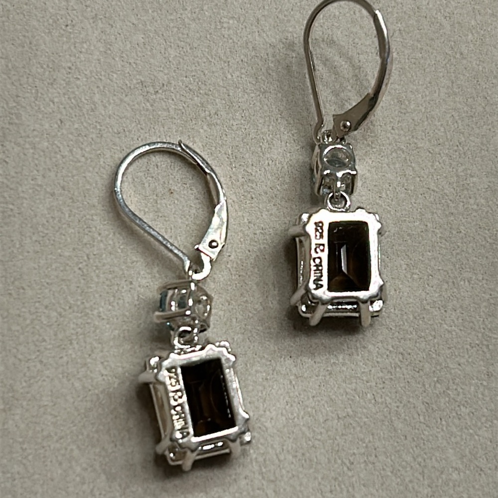 Ross Simon Smokey Quartz Aquamarine earrings - Picture 4 of 8